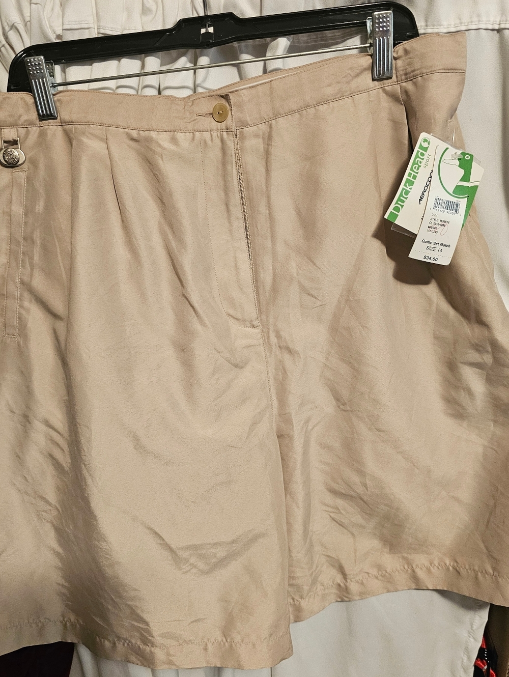New Duck Head Women's Sports Light Beige Bermuda Shorts Sz 16